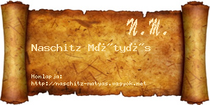 Naschitz Mátyás névjegykártya